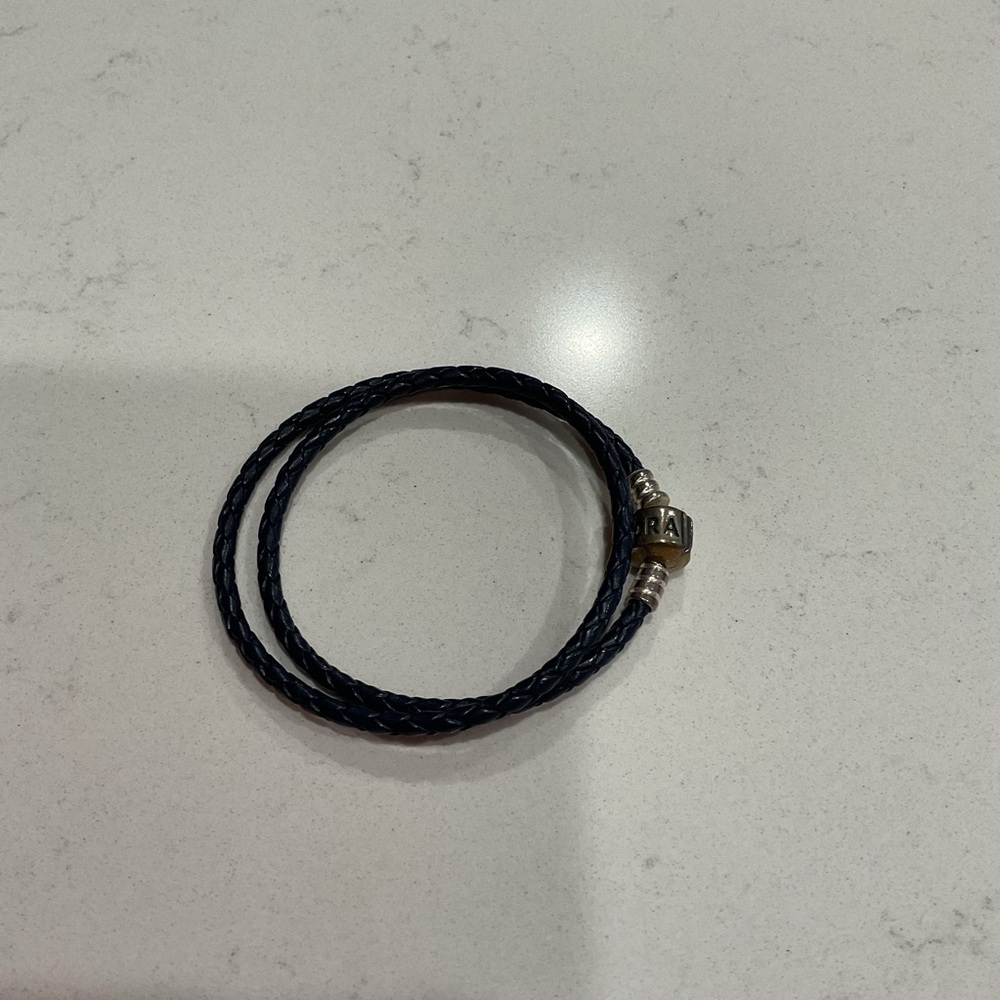 Pandora Double Wrap Black Leather Bracelet
